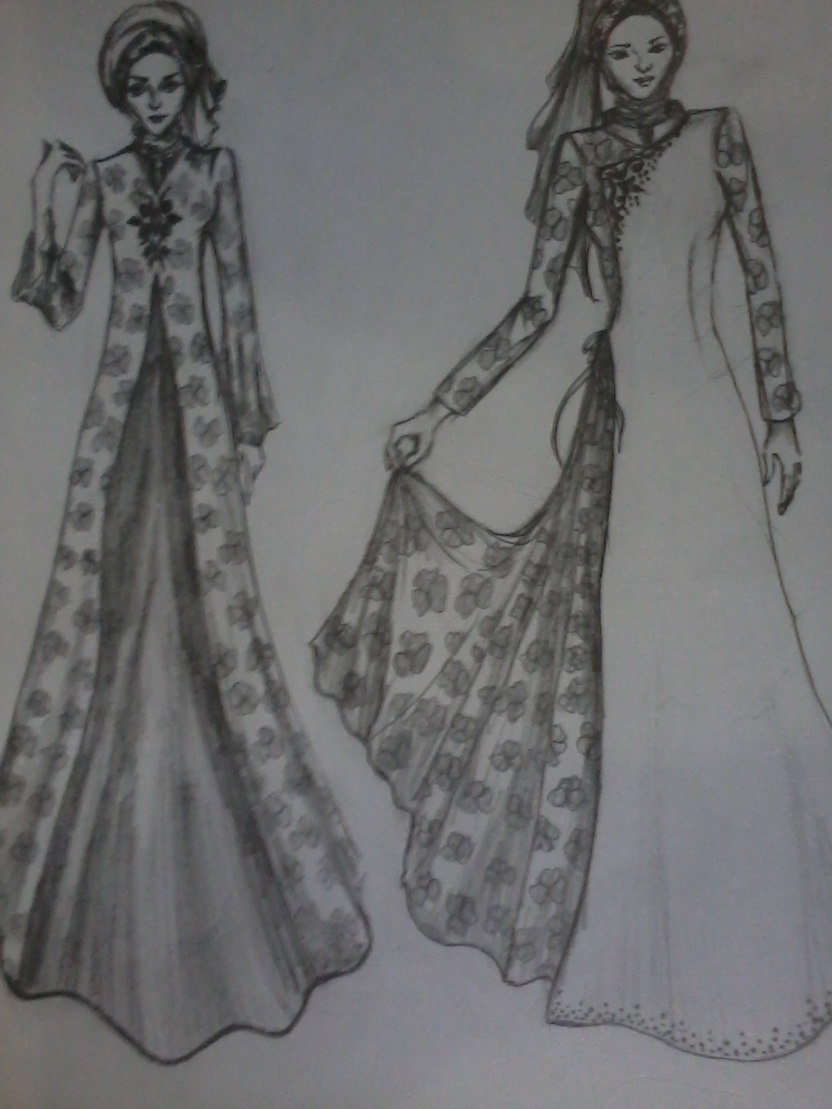 Gambar Sketsa Desain Baju Muslim Remaja Sobsketsa